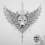 Tattoo sketch simargl, the winged dog, with f… – tattoo sketch (№1756467944_0, 29.08.2025 11:45) — tattoovalue.net