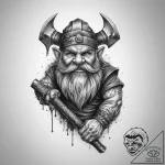 Tattoo sketch dwarf with an axe, tattoo sketc… – tattoo sketch (№1756468340_0, 29.08.2025 11:52) — tattoovalue.net