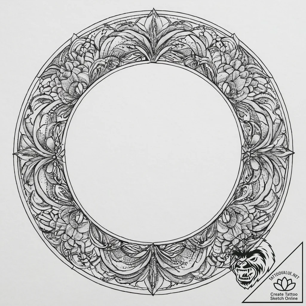 Tattoo sketch circle, artistic tattoo sketch,... - tattoo sketch (№1756468734_0, 29.08.2025 11:58) — tattoovalue.net