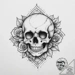 Tattoo sketch rose with a skull, tattoo drawi… – tattoo sketch (№1756468930_0, 29.08.2025 12:02) — tattoovalue.net