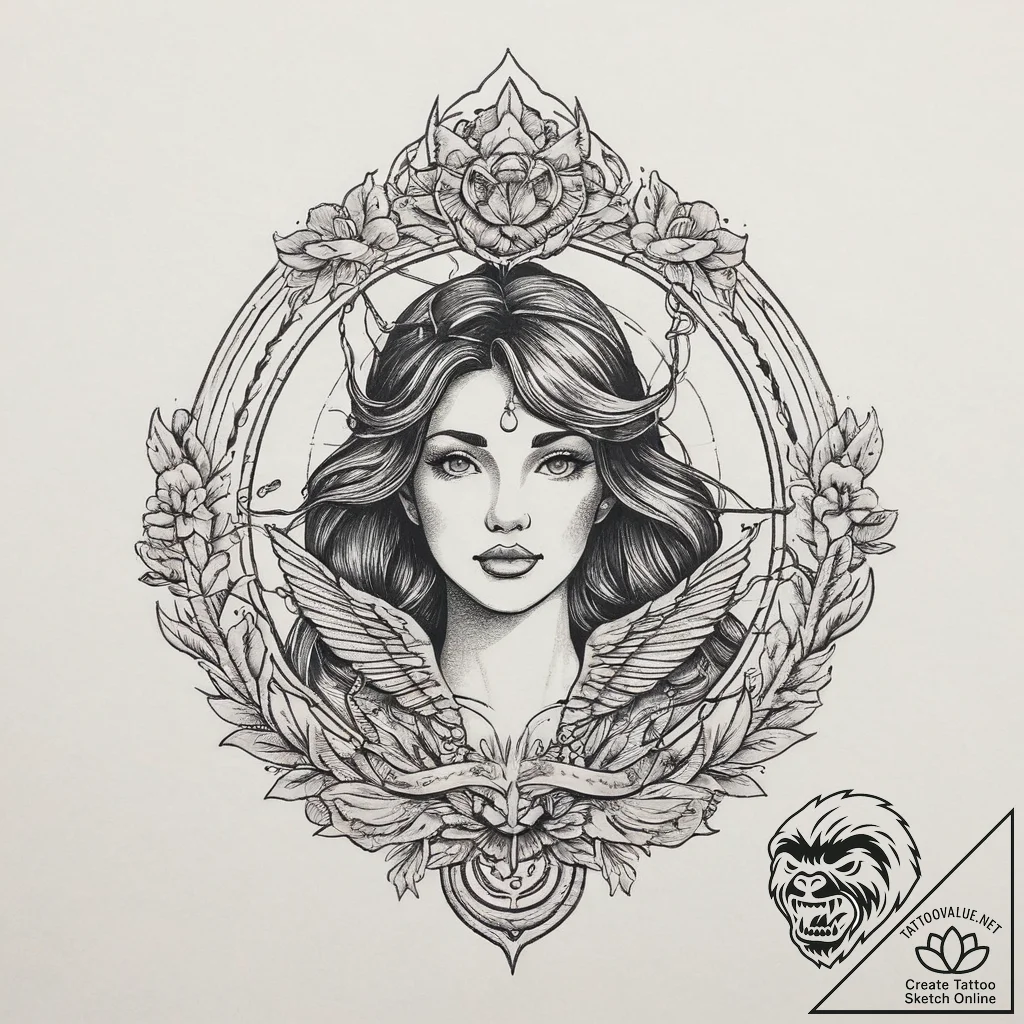 Tattoo sketch siren, artistic tattoo sketch,... - tattoo sketch (№1756472095_0, 29.08.2025 12:54) — tattoovalue.net