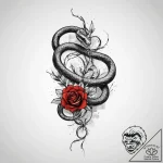 Tattoo sketch a snake with a rose, tattoo lin… – tattoo sketch (№1756472693_0, 29.08.2025 13:04) — tattoovalue.net