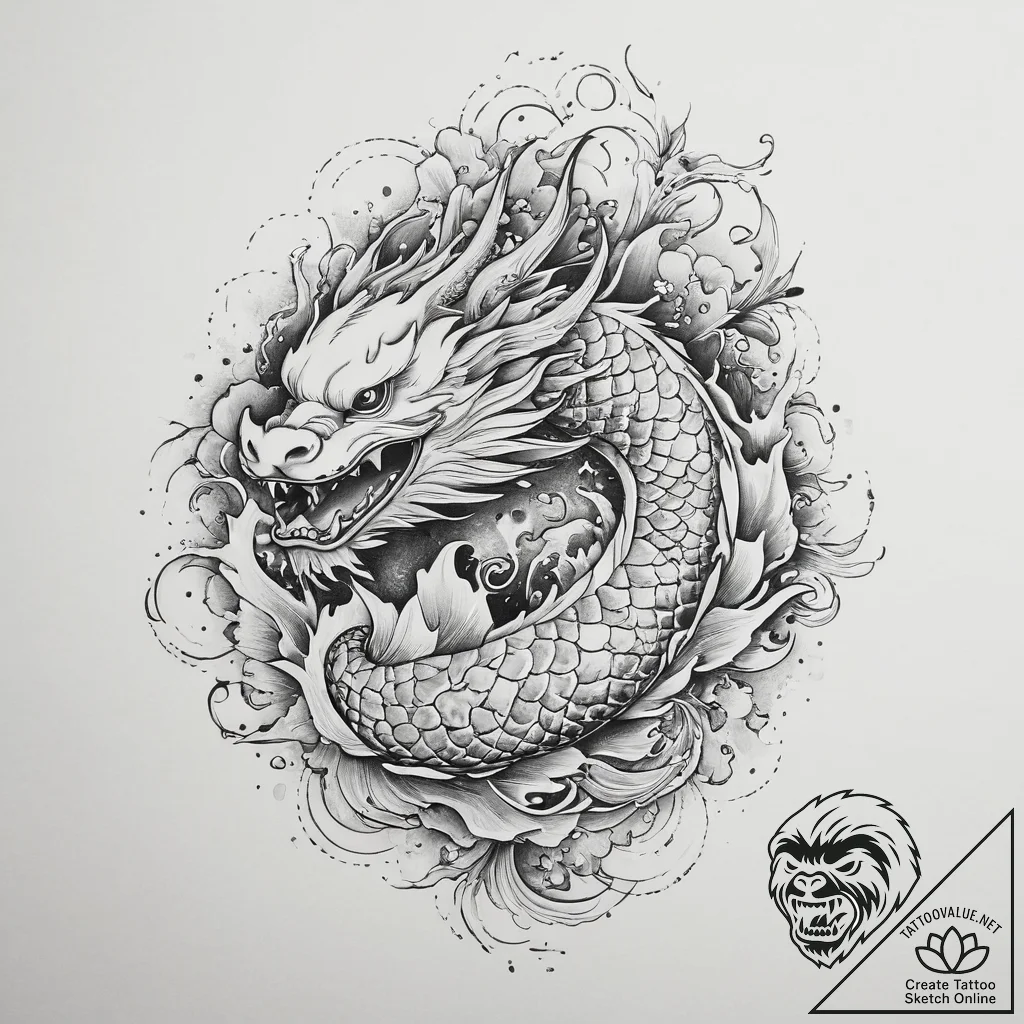 Tattoo sketch cosmic past, ink illustration f... - tattoo sketch (№1756473288_0, 29.08.2025 13:14) — tattoovalue.net