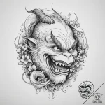 Tattoo sketch the grinch with a mouth, tattoo… – tattoo sketch (№1756474088_0, 29.08.2025 13:28) — tattoovalue.net