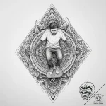 Tattoo sketch skateboarding person on a ramp,… – tattoo sketch (№1756474688_0, 29.08.2025 13:38) — tattoovalue.net