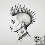 Tattoo sketch punk rock mohawk silhouette, ta… – tattoo sketch (№1756475879_0, 29.08.2025 13:57) — tattoovalue.net