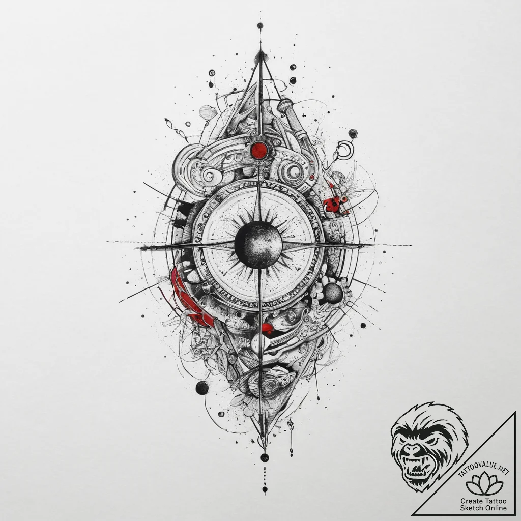 Tattoo sketch cosmic dimension, artistic tatt... - tattoo sketch (№1756476882_0, 29.08.2025 14:14) — tattoovalue.net