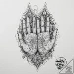 Tattoo sketch hands with a grave, tattoo line… – tattoo sketch (№1756477081_0, 29.08.2025 14:18) — tattoovalue.net