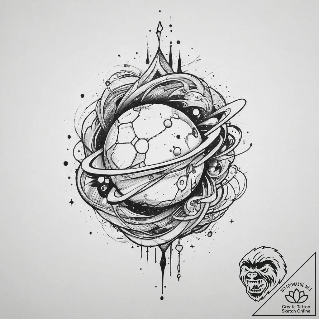 Tattoo sketch cosmic origin, tattoo flash she... - tattoo sketch (№1756478670_0, 29.08.2025 14:44) — tattoovalue.net