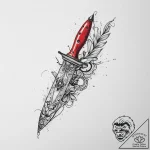 Tattoo sketch knife, ink illustration for tat… – tattoo sketch (№1756479861_0, 29.08.2025 15:04) — tattoovalue.net