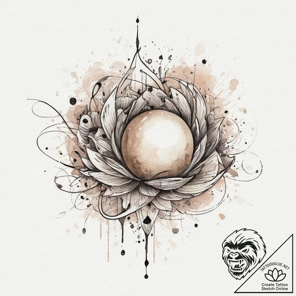 Tattoo sketch pearl tattoo, concept art for t... - tattoo sketch (№1756480657_0, 29.08.2025 15:17) — tattoovalue.net