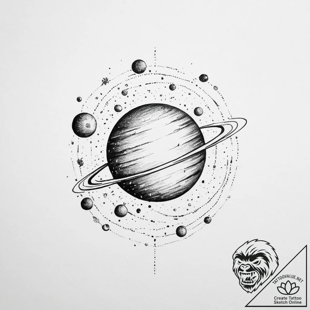 Tattoo sketch planets tattoo, concept art for... - tattoo sketch (№1756480857_0, 29.08.2025 15:20) — tattoovalue.net