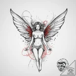Tattoo sketch fairy flying, tattoo line art,… – tattoo sketch (№1756481453_0, 29.08.2025 15:30) — tattoovalue.net
