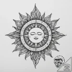Tattoo sketch sun rising, concept art for tat… – tattoo sketch (№1756484822_0, 29.08.2025 16:27) — tattoovalue.net