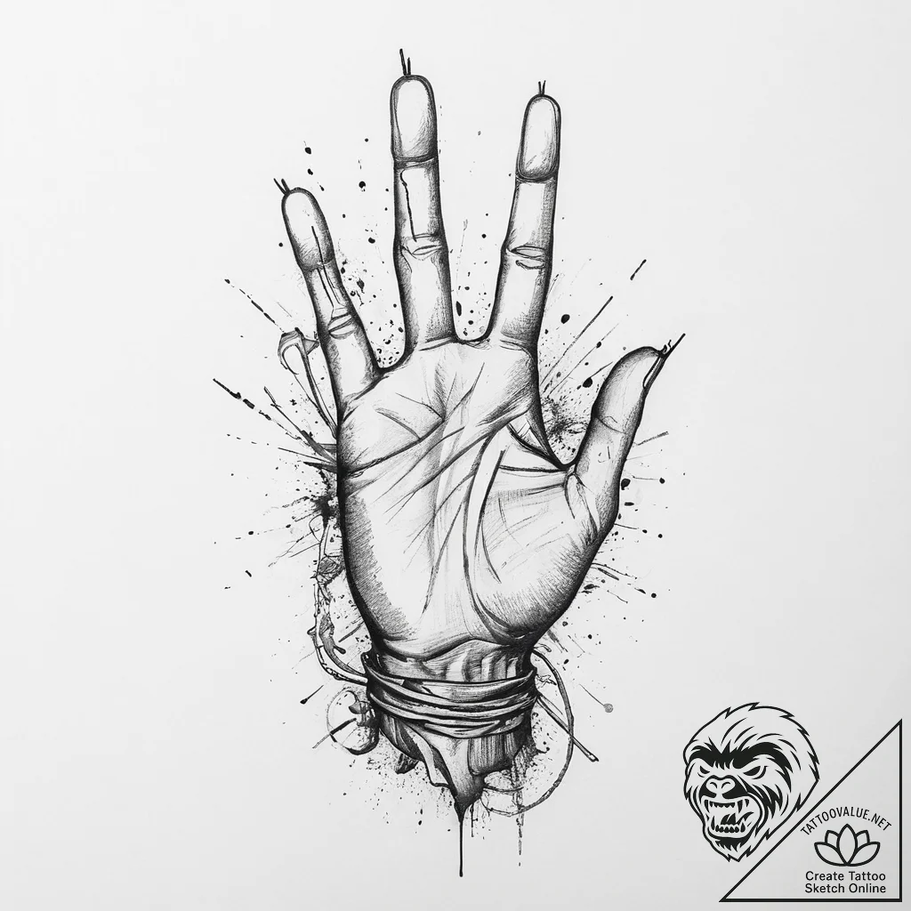 Tattoo sketch hands with a martyr, tattoo ske... - tattoo sketch (№1756485616_0, 29.08.2025 16:40) — tattoovalue.net