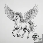 Tattoo sketch pegasus – tattoo sketch (№1756485812_0, 29.08.2025 16:43) — tattoovalue.net