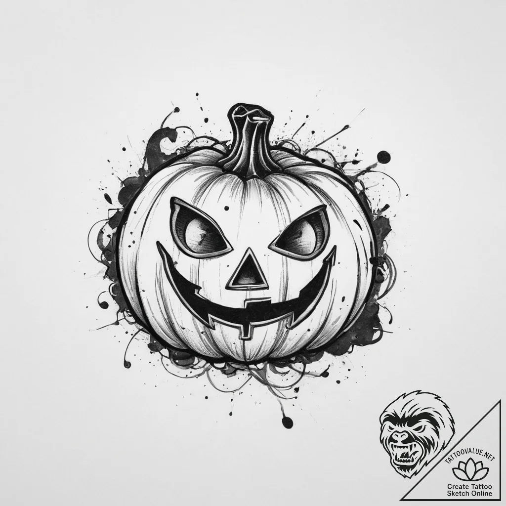 Tattoo sketch pumpkinseed, concept art for ta... - tattoo sketch (№1756486010_0, 29.08.2025 16:46) — tattoovalue.net