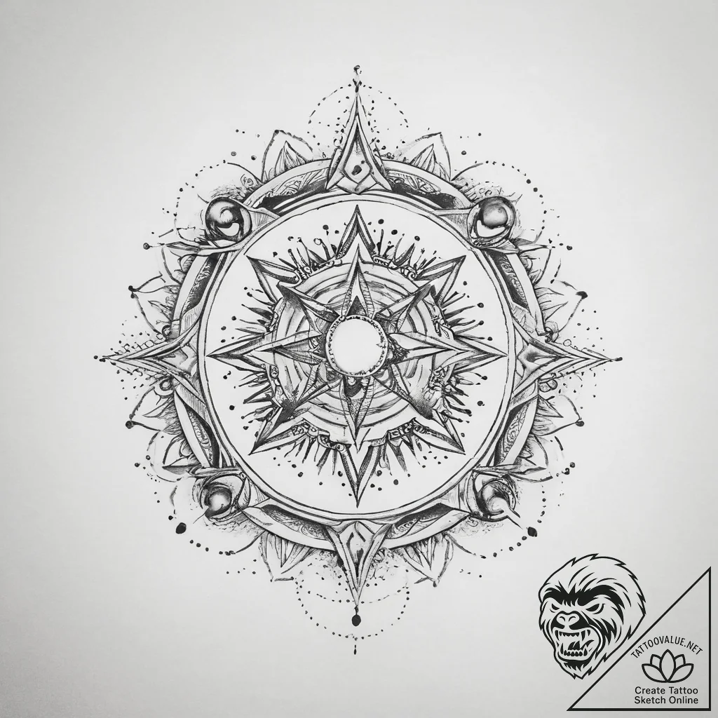 Tattoo sketch cosmic creation - tattoo sketch (№1756486208_0, 29.08.2025 16:50) — tattoovalue.net