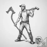 Tattoo sketch miner a person with a pickaxe – tattoo sketch (№1756486602_0, 29.08.2025 16:56) — tattoovalue.net