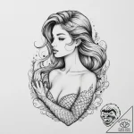 Tattoo sketch mermaid, tattoo line art, clean… – tattoo sketch (№1756488198_0, 29.08.2025 17:23) — tattoovalue.net