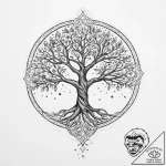 Tattoo sketch cosmic tree of life – tattoo sketch (№1756488796_0, 29.08.2025 17:33) — tattoovalue.net