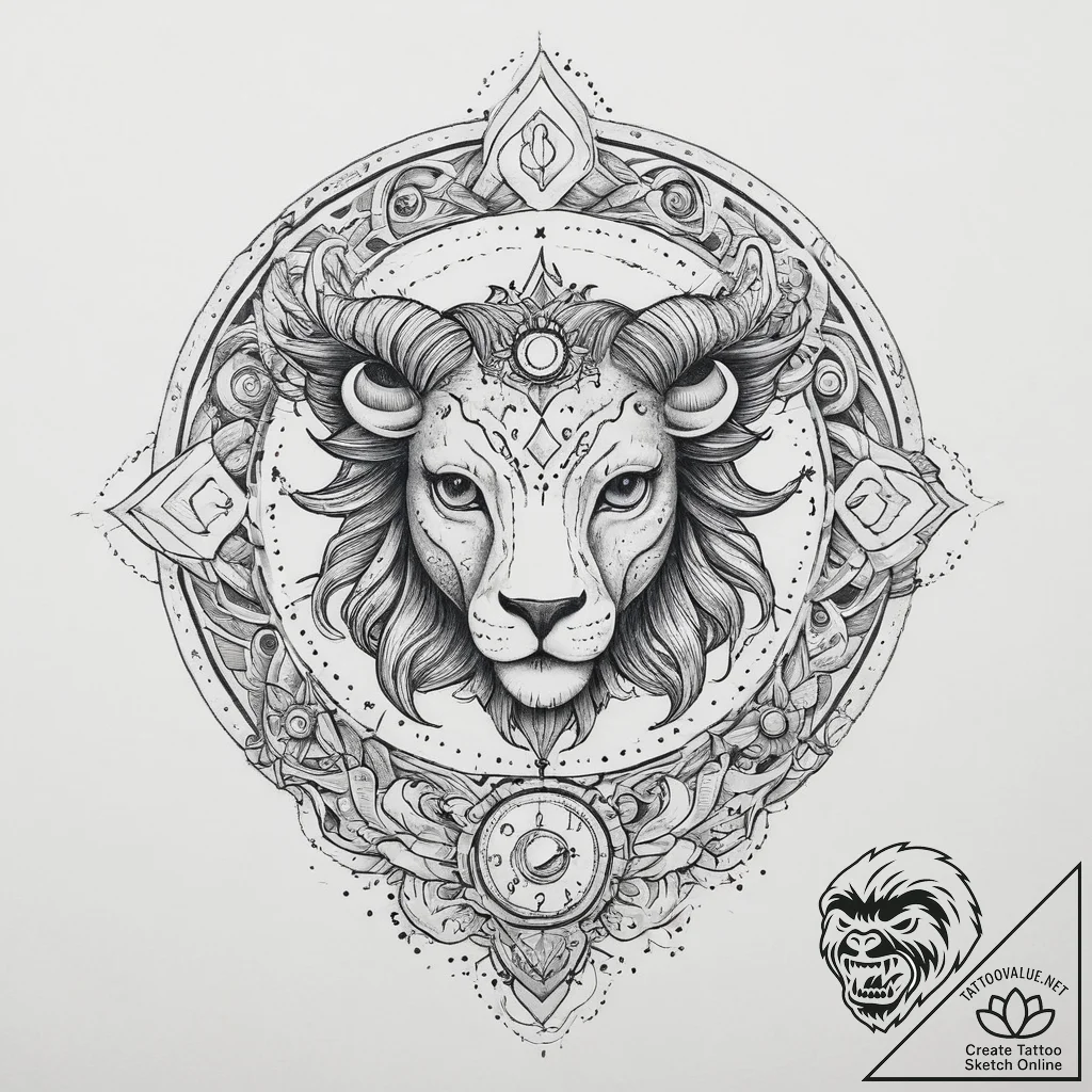 Tattoo sketch map with zodiac signs, concept... - tattoo sketch (№1756489403_0, 29.08.2025 17:43) — tattoovalue.net