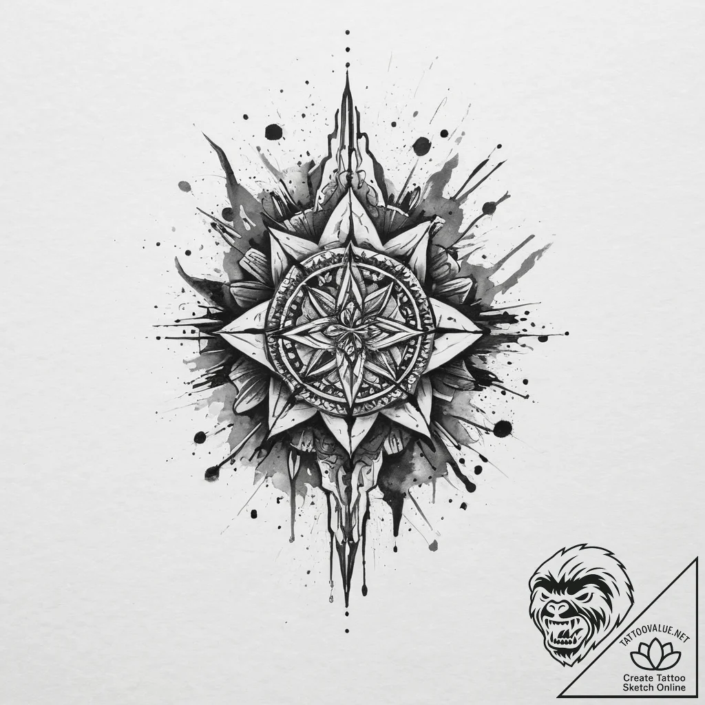 Tattoo sketch dust, artistic tattoo sketch, b... - tattoo sketch (№1756491413_0, 29.08.2025 18:16) — tattoovalue.net