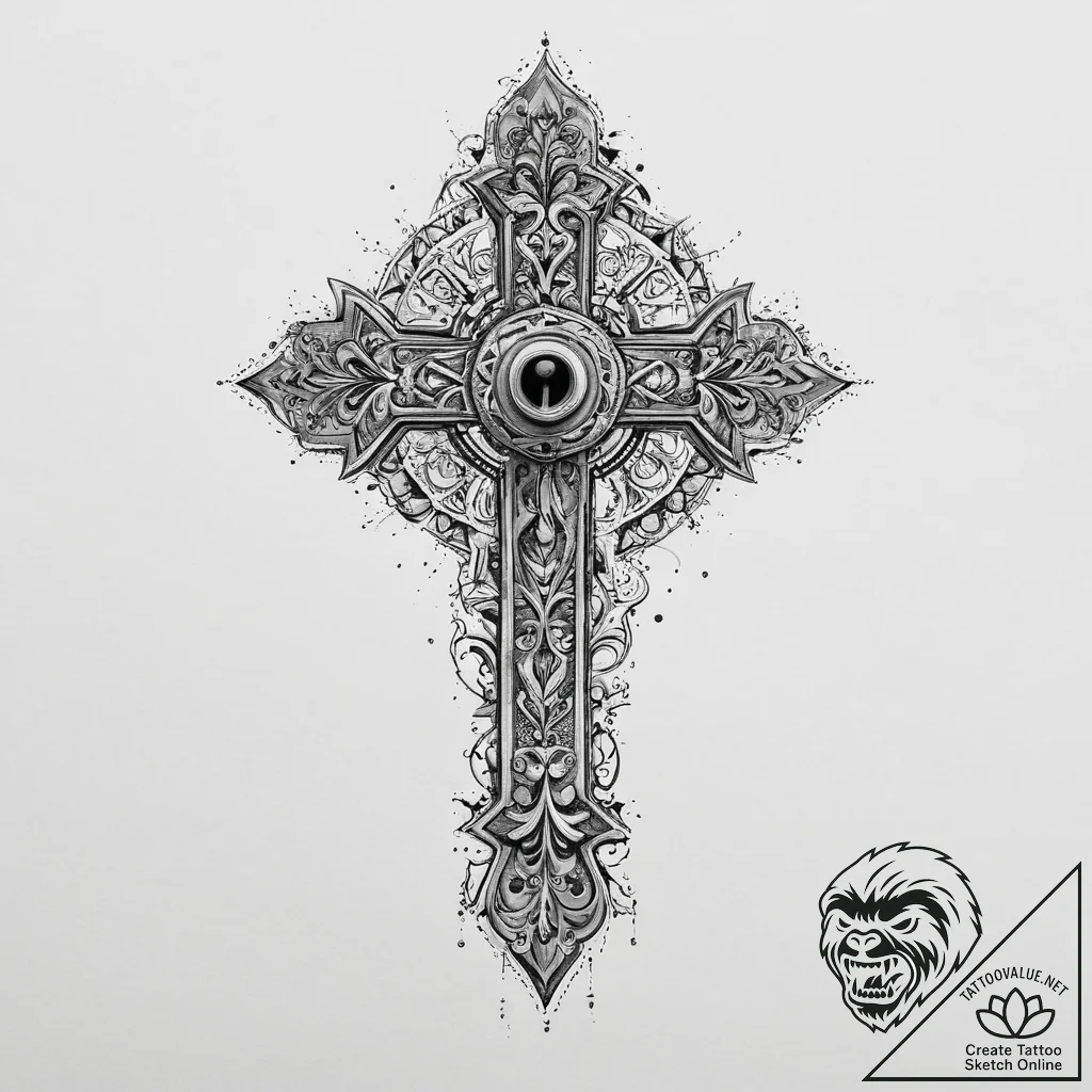 Tattoo sketch door knob with a keyhole, tatto... - tattoo sketch (№1756492019_0, 29.08.2025 18:26) — tattoovalue.net