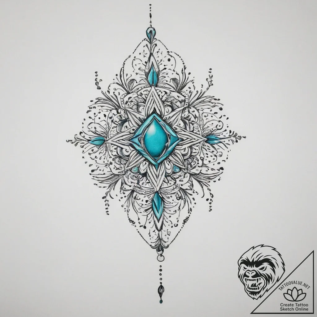 Tattoo sketch turquoise - tattoo sketch (№1756492824_0, 29.08.2025 18:40) — tattoovalue.net