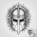 Tattoo sketch roman legionary helmet with lau… – tattoo sketch (№1756493020_0, 29.08.2025 18:43) — tattoovalue.net