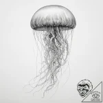Tattoo sketch graceful jellyfish floating – tattoo sketch (№1756493426_0, 29.08.2025 18:50) — tattoovalue.net