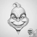 Tattoo sketch the grinch with a happy face, t… – tattoo sketch (№1756494627_0, 29.08.2025 19:10) — tattoovalue.net