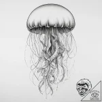 Tattoo sketch graceful jellyfish, tattoo flas… – tattoo sketch (№1756495428_0, 29.08.2025 19:23) — tattoovalue.net