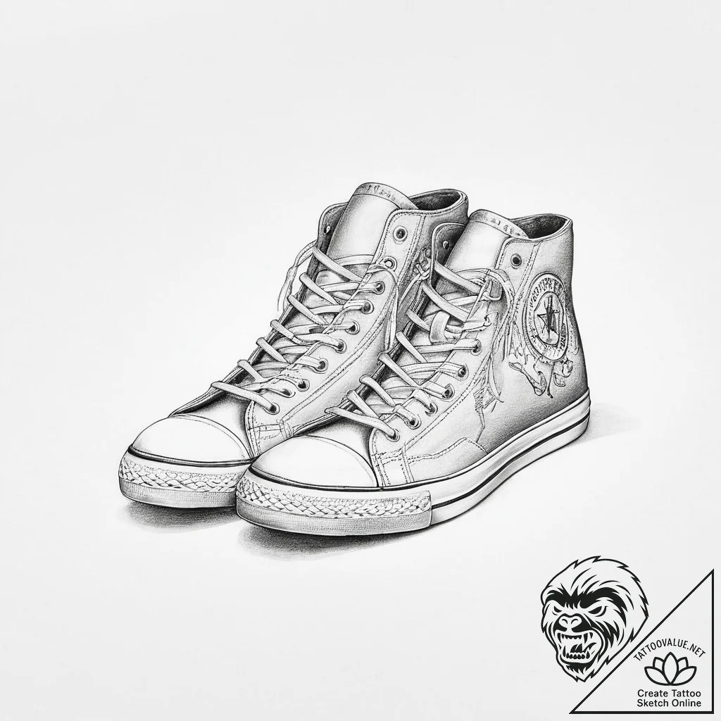 Shoes & footwear - tattoo sketch (№1756495629_0, 29.08.2025 19:27) — tattoovalue.net