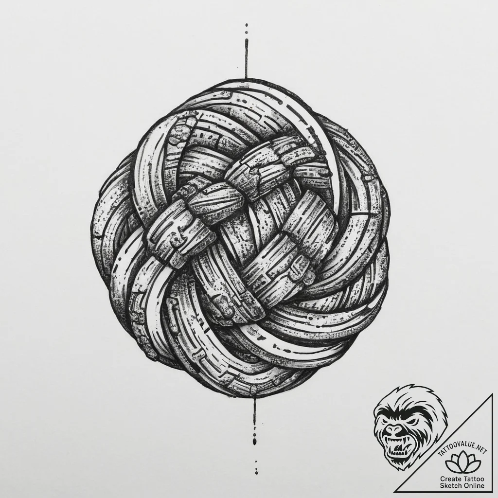 Tattoo sketch knot, concept art for tattoo, r... - tattoo sketch (№1756496852_0, 29.08.2025 19:47) — tattoovalue.net