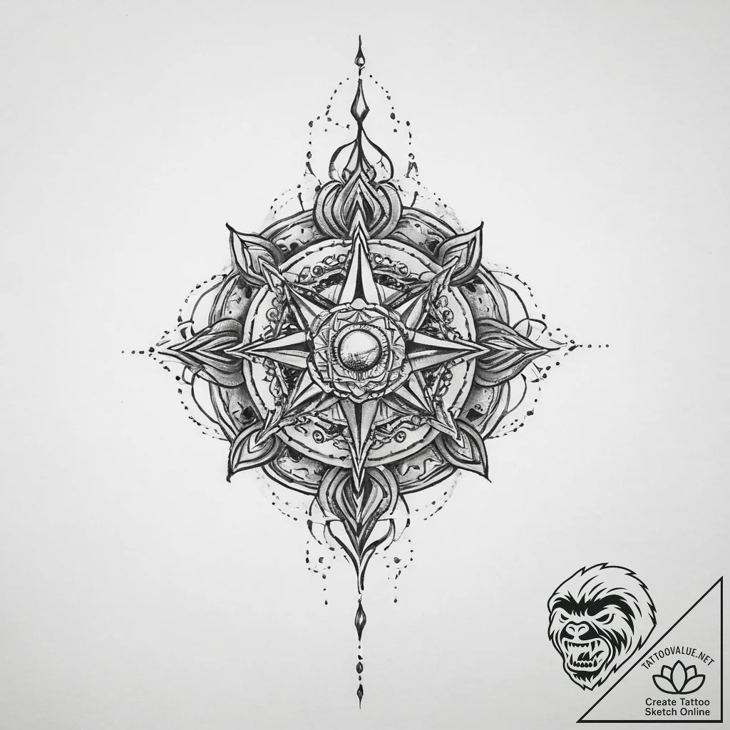 Tattoo sketch spiritual fount, concept art fo... - tattoo sketch (№1756497051_0, 29.08.2025 19:50) — tattoovalue.net