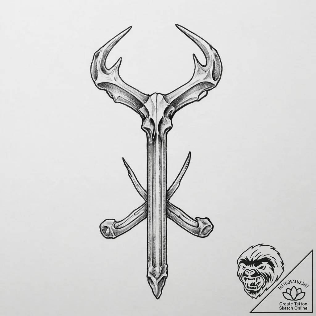 Tattoo sketch bone - tattoo sketch (№1756497662_0, 29.08.2025 20:01) — tattoovalue.net