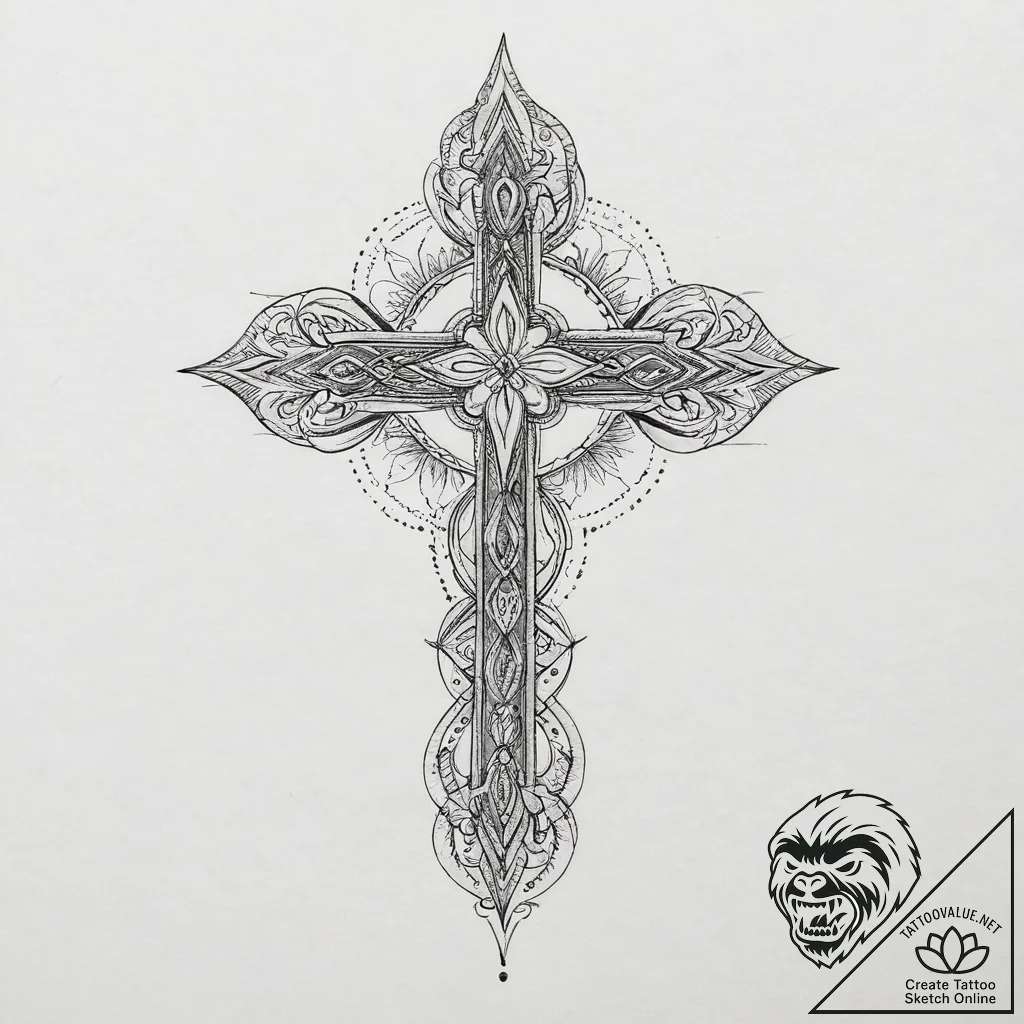 Tattoo sketch spiritual essence, concept art... - tattoo sketch (№1756497860_0, 29.08.2025 20:04) — tattoovalue.net