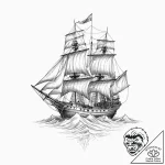 Tattoo sketch sailing ship, tattoo sketch des… – tattoo sketch (№1756499062_0, 29.08.2025 20:24) — tattoovalue.net
