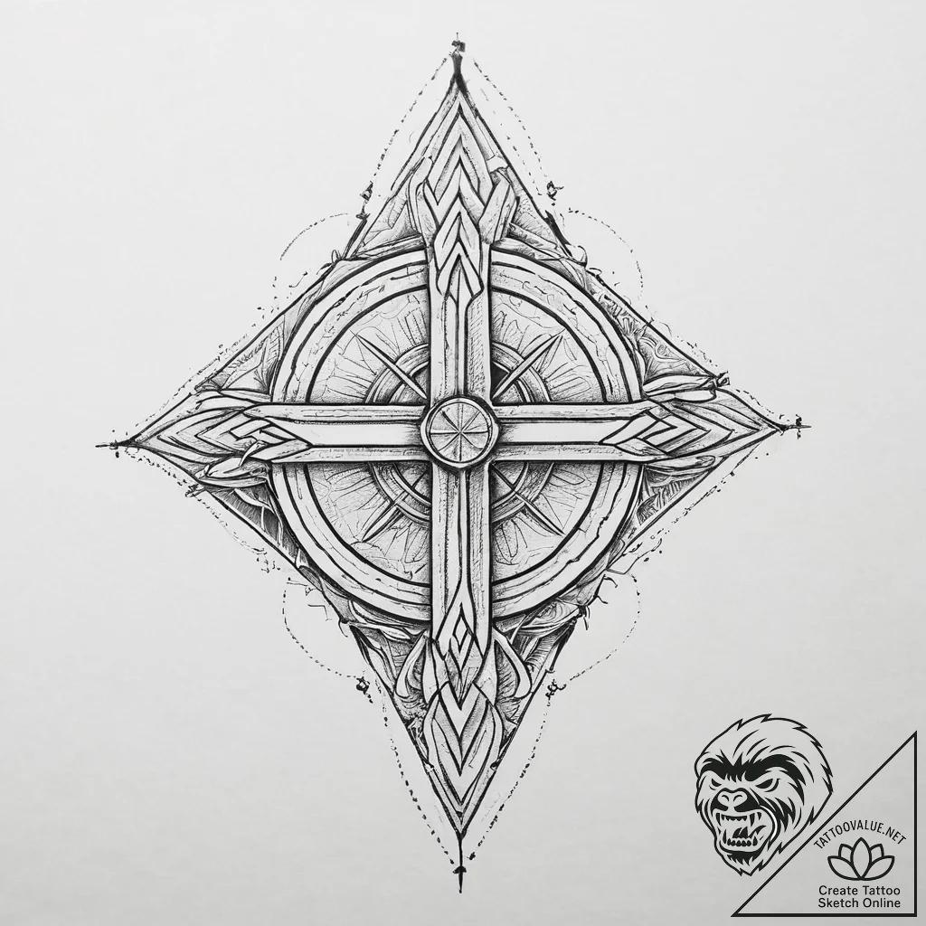 Tattoo sketch geometric military, tattoo flas... - tattoo sketch (№1756499665_0, 29.08.2025 20:34) — tattoovalue.net