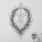 Tattoo sketch jera rune with wheat stalks and… – tattoo sketch (№1756499864_0, 29.08.2025 20:37) — tattoovalue.net
