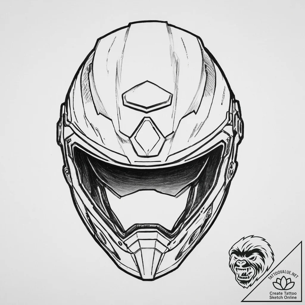 Tattoo sketch helmet, concept art for tattoo,... - tattoo sketch (№1756503286_0, 29.08.2025 21:34) — tattoovalue.net