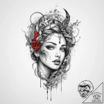 Tattoo sketch divine legend, ink illustration… – tattoo sketch (№1756503887_0, 29.08.2025 21:44) — tattoovalue.net