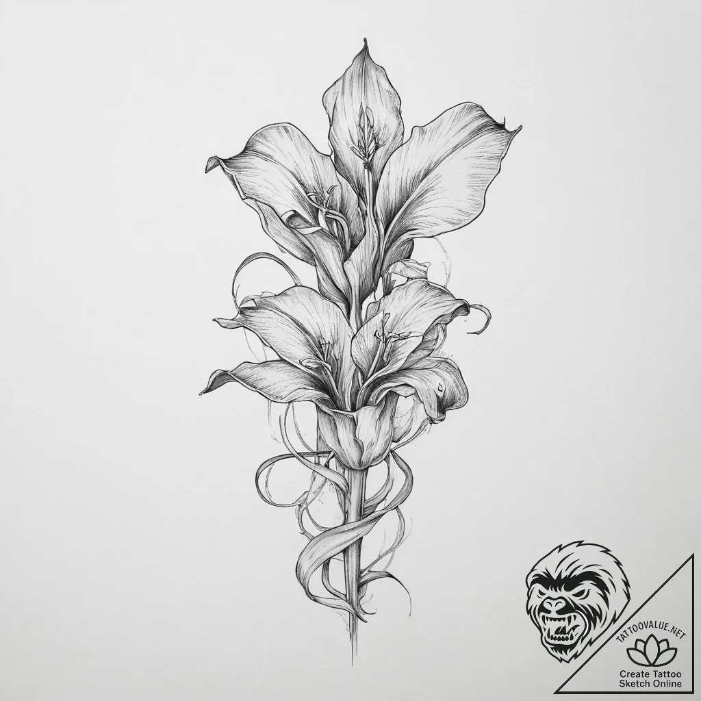 Tattoo sketch pitcher plant, tattoo line art,... - tattoo sketch (№1756504289_0, 29.08.2025 21:51) — tattoovalue.net