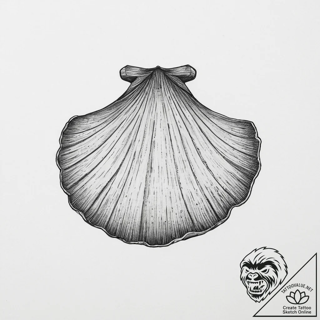 Tattoo sketch clam - tattoo sketch (№1756504885_0, 29.08.2025 22:01) — tattoovalue.net