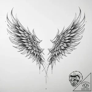Tattoo sketch gothic крылья – tattoo sketch (№1756506497_0, 29.08.2025 22:28) — tattoovalue.net