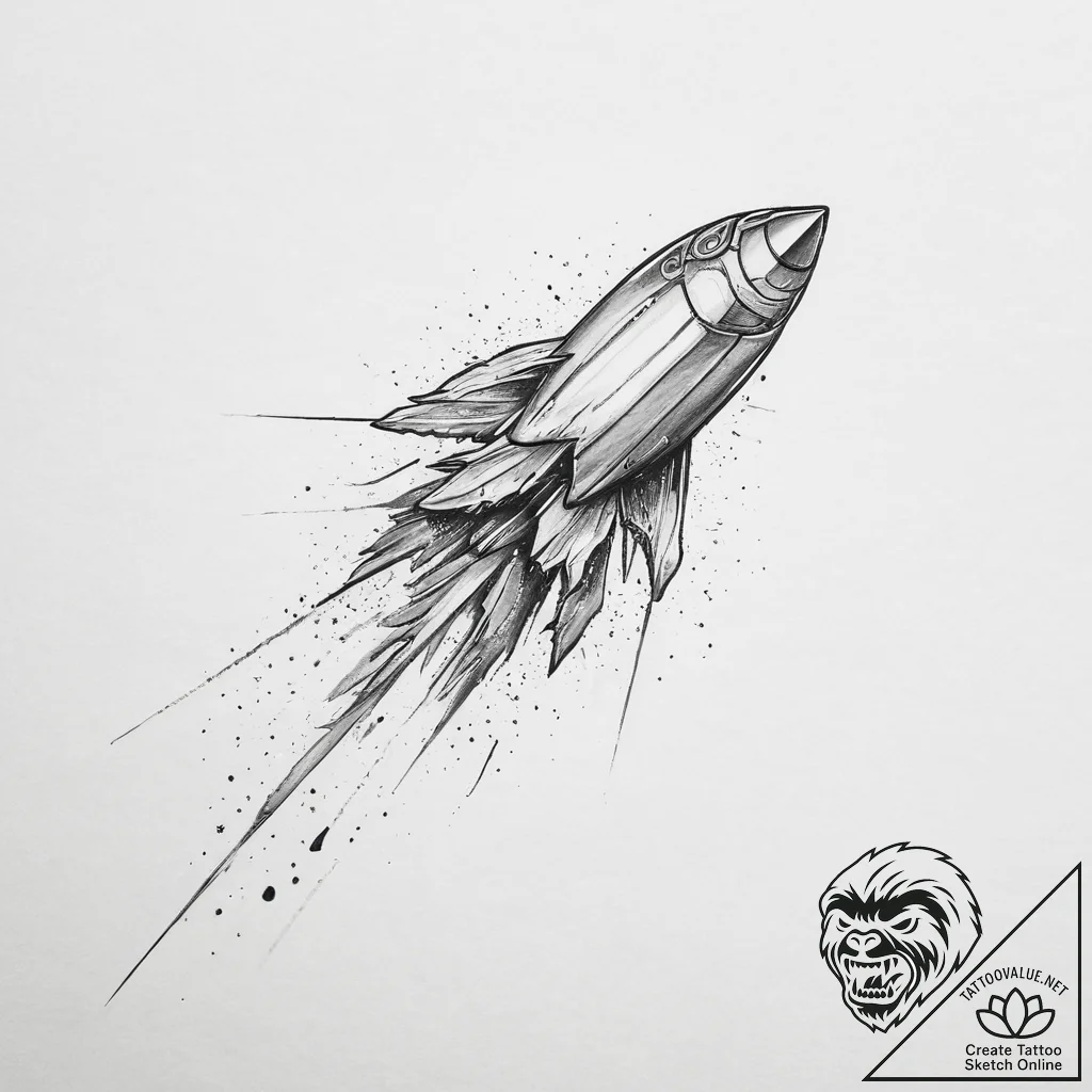 Tattoo sketch comet - tattoo sketch (№1756506696_0, 29.08.2025 22:31) — tattoovalue.net
