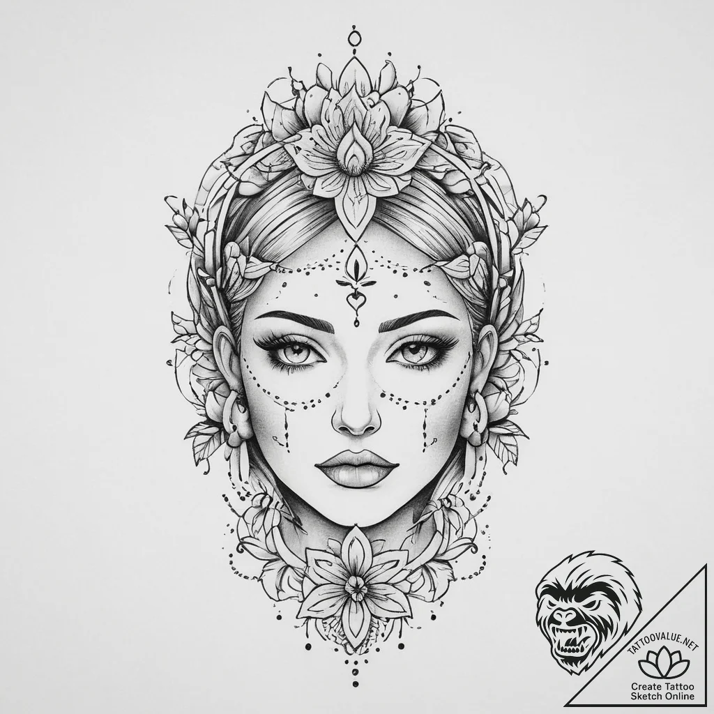 Tattoo sketch face, tattoo flash sheet design... - tattoo sketch (№1756508499_0, 29.08.2025 23:01) — tattoovalue.net