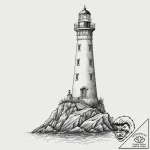 Tattoo sketch a lighthouse on a cliff, ink il… – tattoo sketch (№1756508901_0, 29.08.2025 23:08) — tattoovalue.net