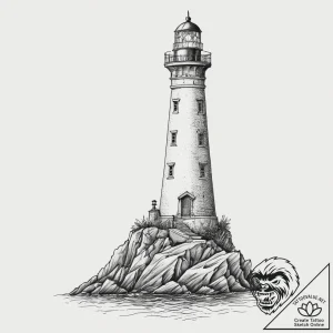 Tattoo sketch a lighthouse on a cliff, ink il… – tattoo sketch (№1756508901_0, 29.08.2025 23:08) — tattoovalue.net